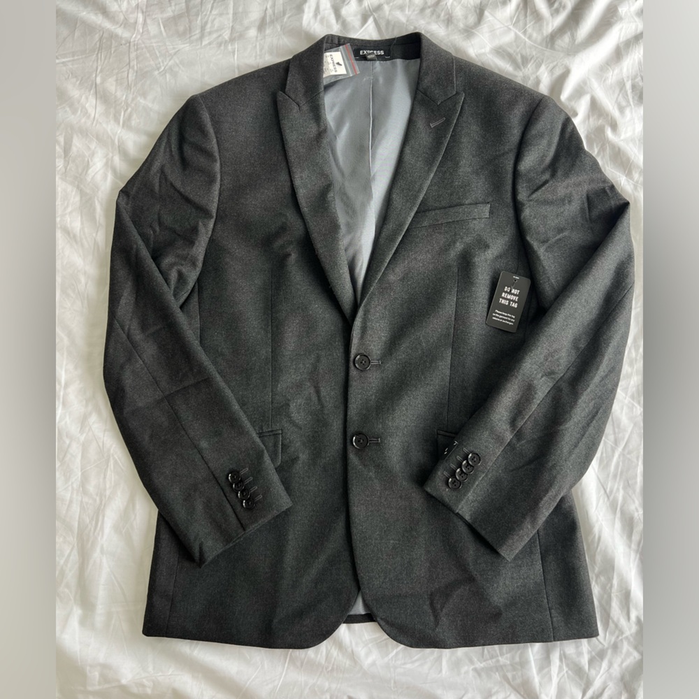 Express Gray Flannel Blazer Size 38S NWT